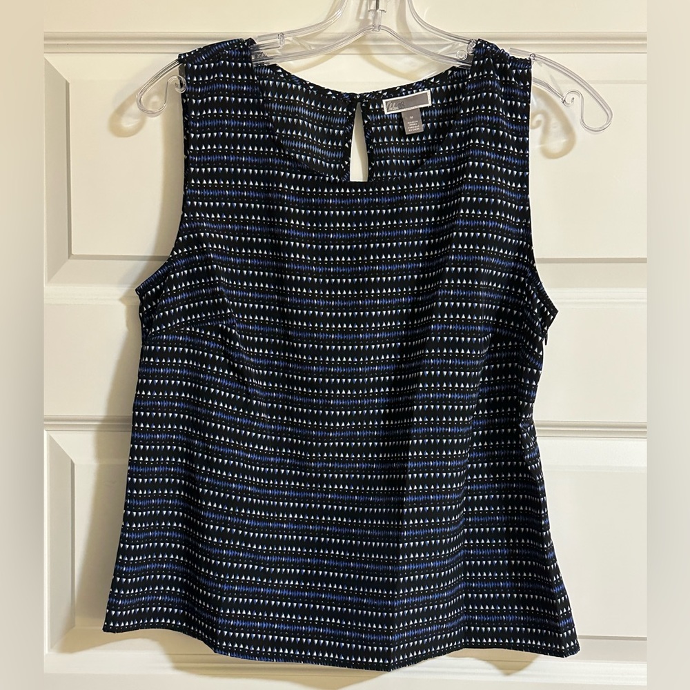 Chelsea 28 Black & Blue Pattern Top